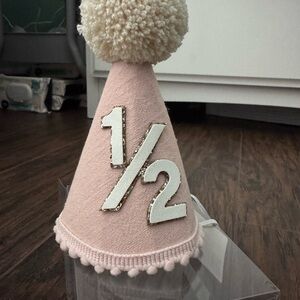 Pink Half Birthday Party Hat